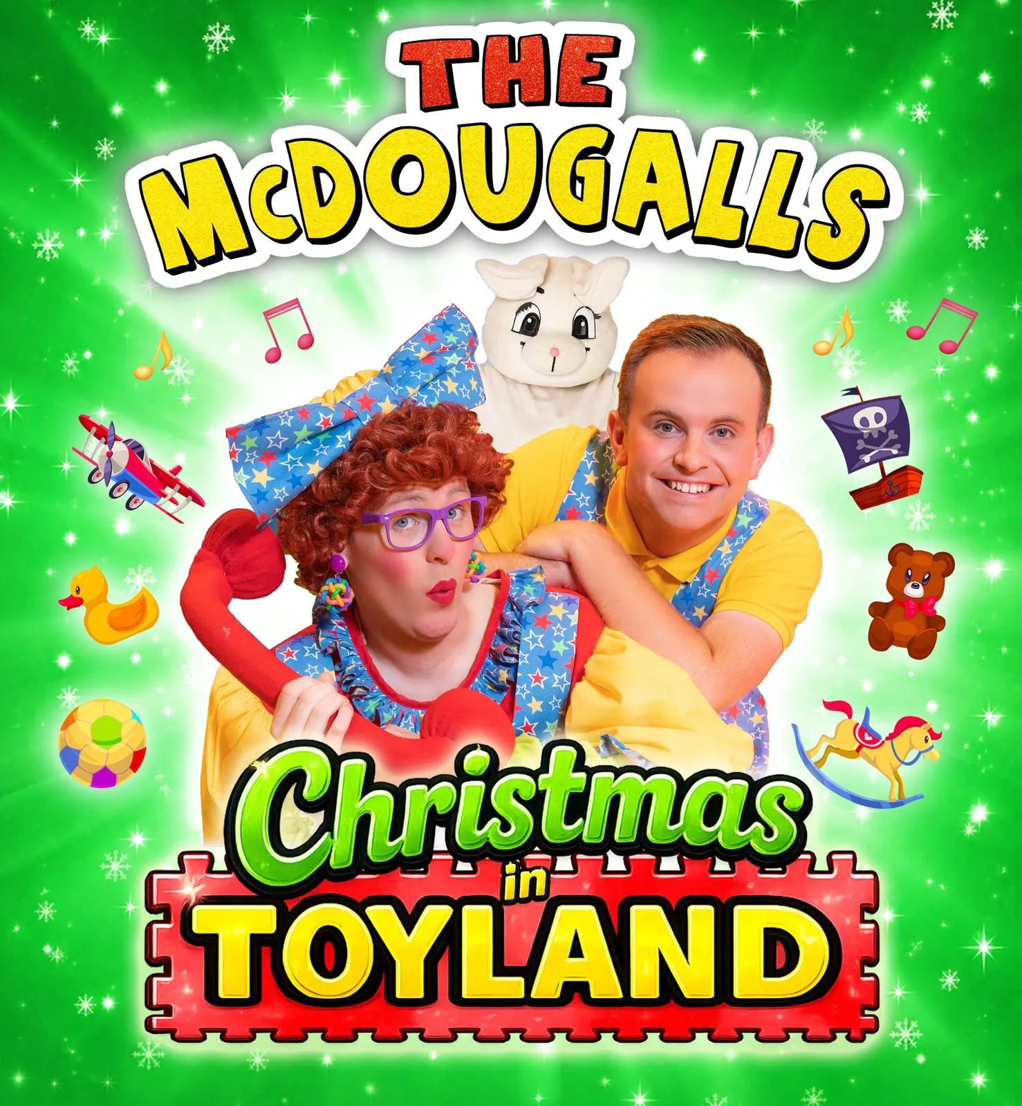 event poster for Christmas show with two people 